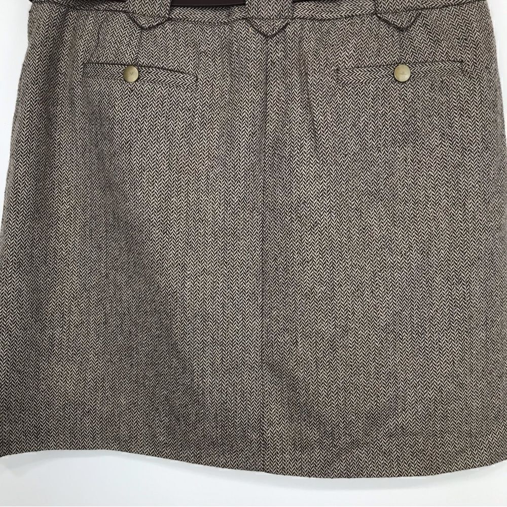 Fenn Wright Mason Brown Tweed Belted Mini Skirt - Picture 9 of 15